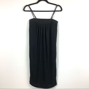 Club Monaco Black Strappy Dress Silk Trim XS
